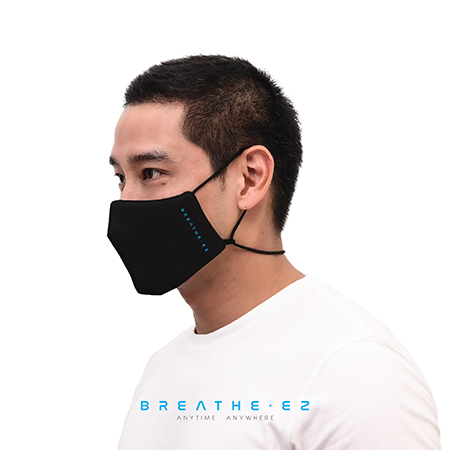 BREATHE EZ หน้ากากผ้า รุ่นสายคล้องคอ สีดำ ไซส์ L